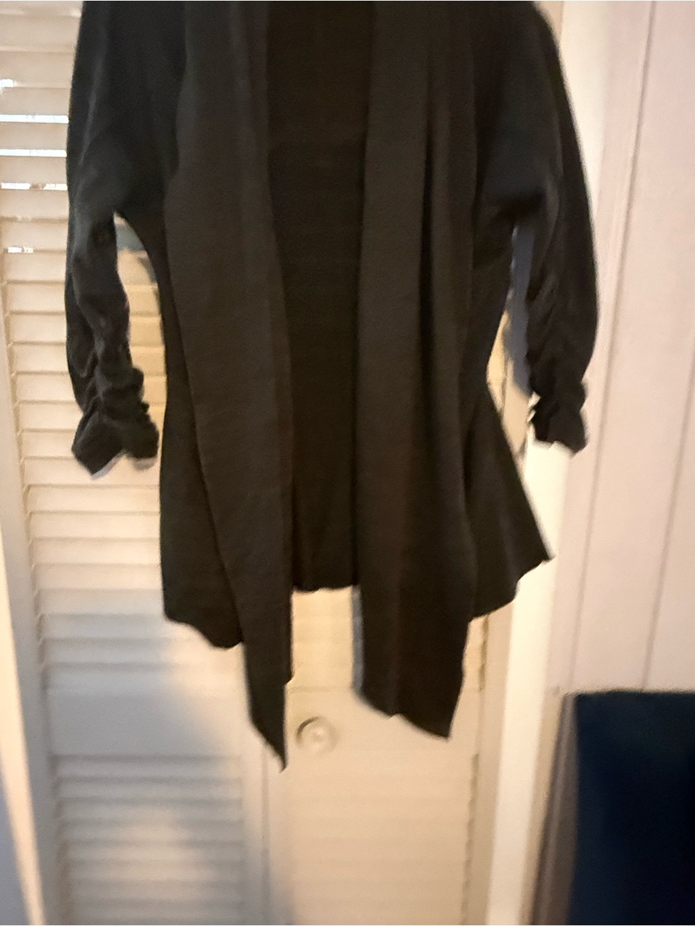 Athleta Black Open-Front Draped Cardigan